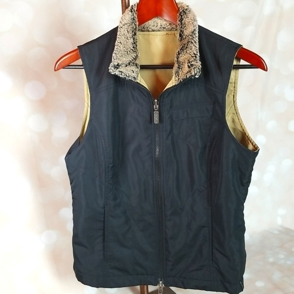 𝅺COLUMBIA | Reversible Faux Fur Collar Vest - Picture 1 of 6